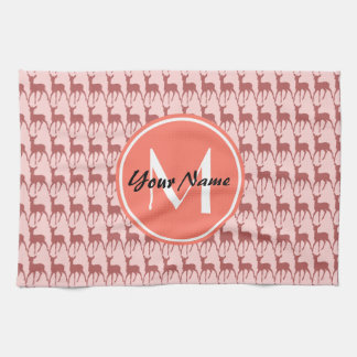 Monogrammad Rosa Salmon Hjort, Personlig Namn Kökshandduk
