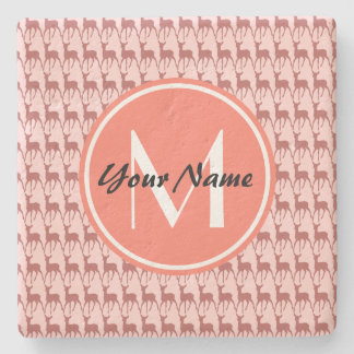 Monogrammad Rosa Salmon Hjort, Personlig Namn Underlägg Sten