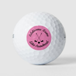 Monogrammad Rosa White golfball klubb Dam Golf