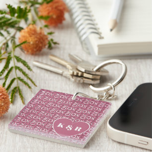 Monogrammad Rosa XO Kärlek Valentines day
