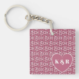 Monogrammad Rosa XO Kärlek Valentines day
