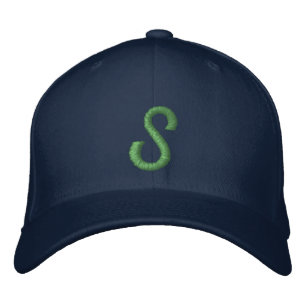 Monogrammad S justerbar sockel Broderad Keps