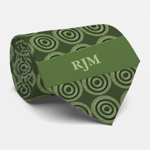Monogrammad Sage Grönt Circles Necktie Slips