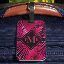 Monogrammad Shock rosa Handflatan Bagagebricka