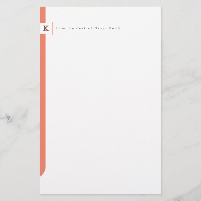 Monogrammad sidlist brevpapper (Framsida)