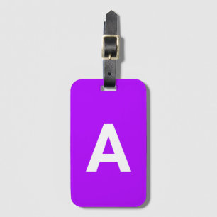 Monogrammad Simple Modern Neon Lila Bagagebricka
