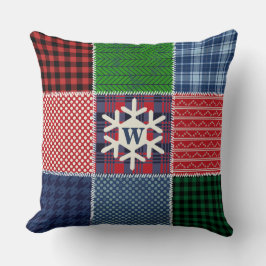 Monogrammad snöflingor-Quilt-design för play Patch Kudde