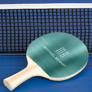 Monogrammad snyggt Grönt Metallic Pingisracket