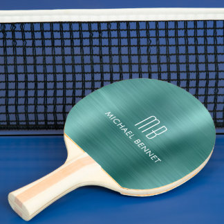 Monogrammad snyggt Grönt Metallic Pingisracket