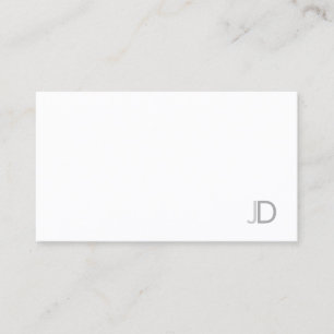 Monogrammad Sofisticated Modern Sleek Plain Visitkort