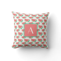 Monogrammad sommar utomhus Pillows Watermelon