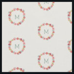 Monogrammad | Söt Blommigt Tyg<br><div class="desc">Utformning av blommönster i nyp,  gulter och gröntar designade av Shelby Allison.</div>