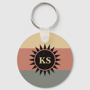 Monogrammad Southwest Stil Motif Nyckelring