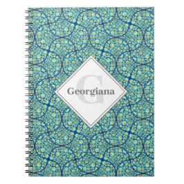 Monogrammad Starry Natton Sea Doodle Ogee Anteckningsbok