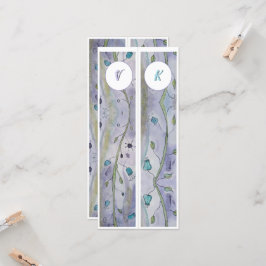 Monogrammad Stollig Blommigt två Bokmärken