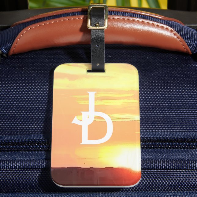 Monogrammad Sunset Luggage Tag Bagagebricka (Framsida Insitu 2)