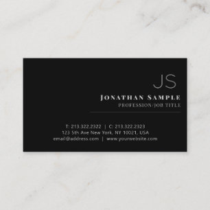Monogrammad svart, minimalistisk professionell visitkort