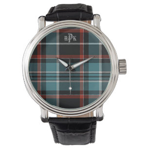 Monogrammad Teal, Black & Red Play Armbandsur