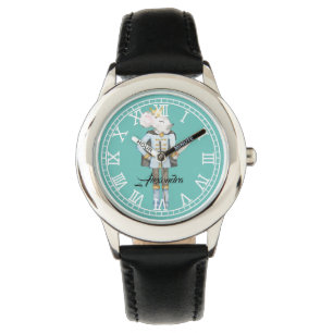 Monogrammad tecknad Nutcracker Cute Blue Armbandsur