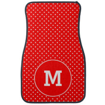 Monogrammad Tiny Red and White Polka dots