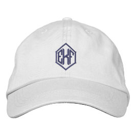 Monogrammad tre inledande baseball Hat Broderad Keps