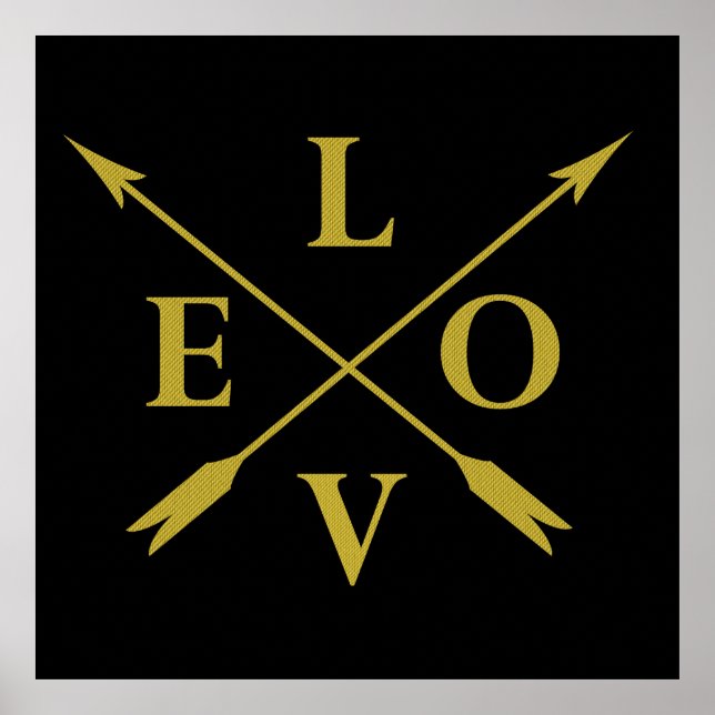 Monogrammad typografi kärlek poster (Framsidan)