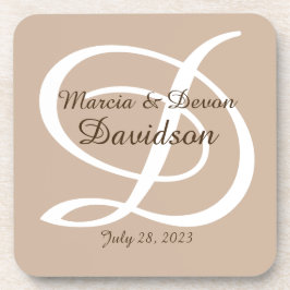 Monogrammad underlägg av hårdplast