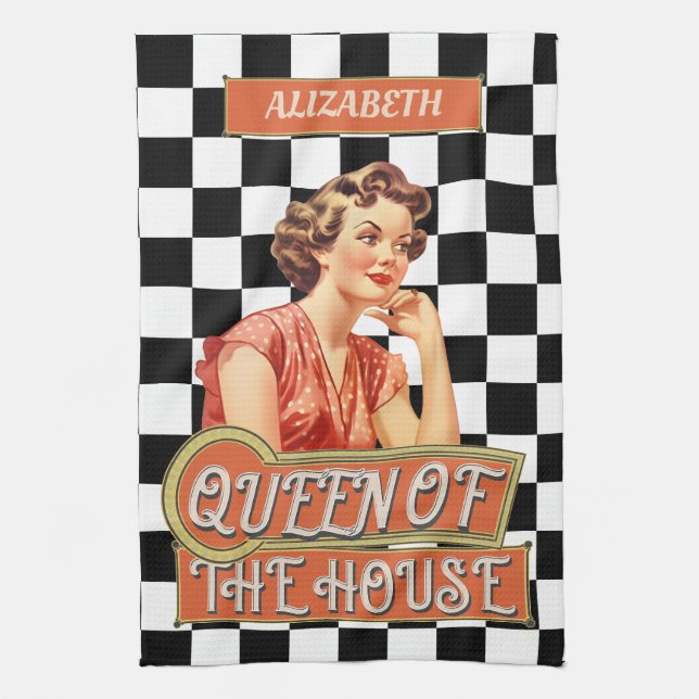 Monogrammad, unik reflexbelagd kökshandduk (Vertikal)