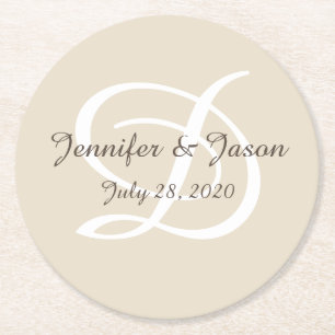 Monogrammad uppsättning papprare underlägg