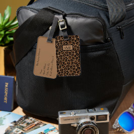 Monogrammad utskrift av exotiskt leopard bagagebricka