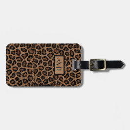 Monogrammad utskrift av exotiskt leopard bagagebricka
