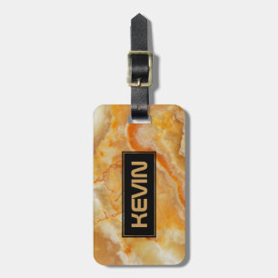 Monogrammad utskrift av marble Stone Bagagebricka