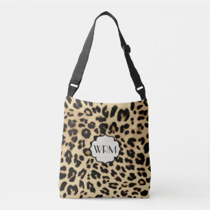 Monogrammad utskrift av sassy Leopard Axelväska
