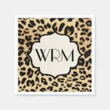 Monogrammad utskrift av sassy Leopard