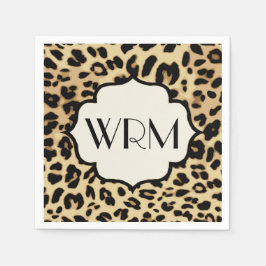 Monogrammad utskrift av sassy Leopard Pappersservett
