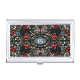 Monogrammad vintage Blomsterträdgård Hållare För Visitkort