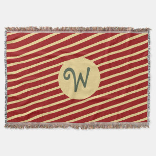 Monogrammad Vintage Golden Rand på rött Filt