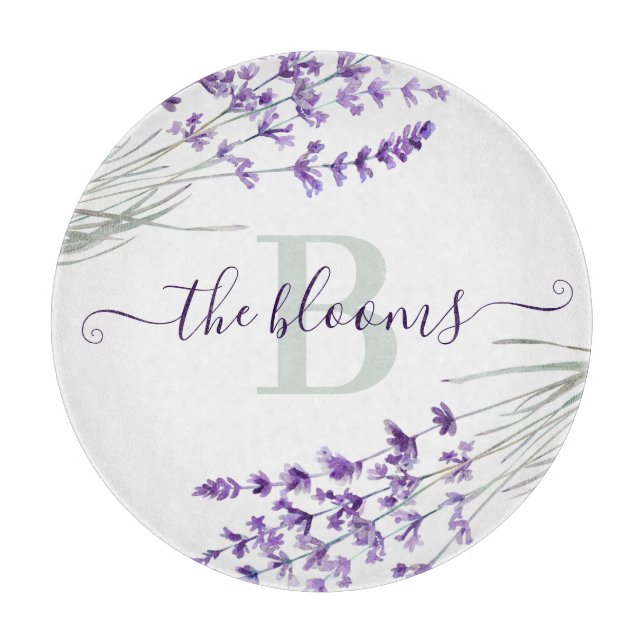 Monogrammad Watercolor Lavender Clearboard (Framsidan)