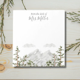 Monogrammad Watercolor Mountain och Forest Anteckningsblock