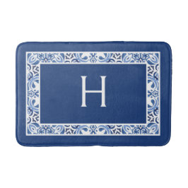 Monogrammad Watercolor Tile Bath Mat Badrumsmatta