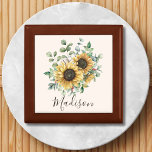 Monogrammad Watercolor Vintage Rustic Solros Minnesask<br><div class="desc">Lägg till vintage-charm i presentförpackningen med vår Monogrammed Watercolor Vintage Solropresentbox! Anpassa den för en unik beröring.</div>