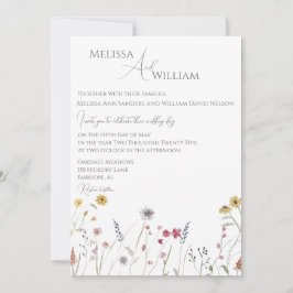 Monogrammad Whimsical Watercolor Bröllop Inbjudningar