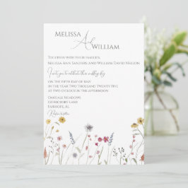 Monogrammad Whimsical Watercolor Bröllop Inbjudningar