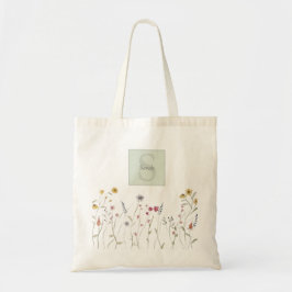 Monogrammad Whimsical Watercolor Wildblomma Tygkasse