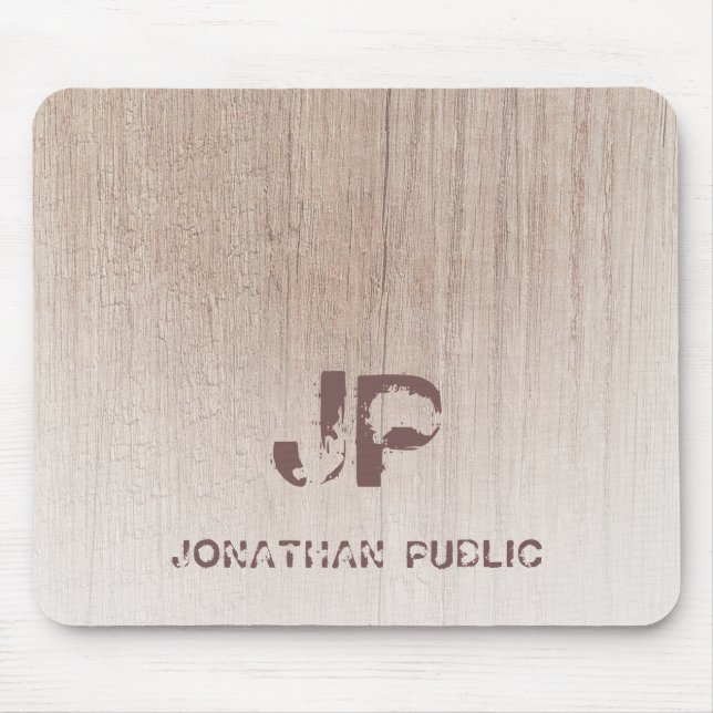 Monogrammad Wood-sökmall, ej stressad text Musmatta (Framsidan)