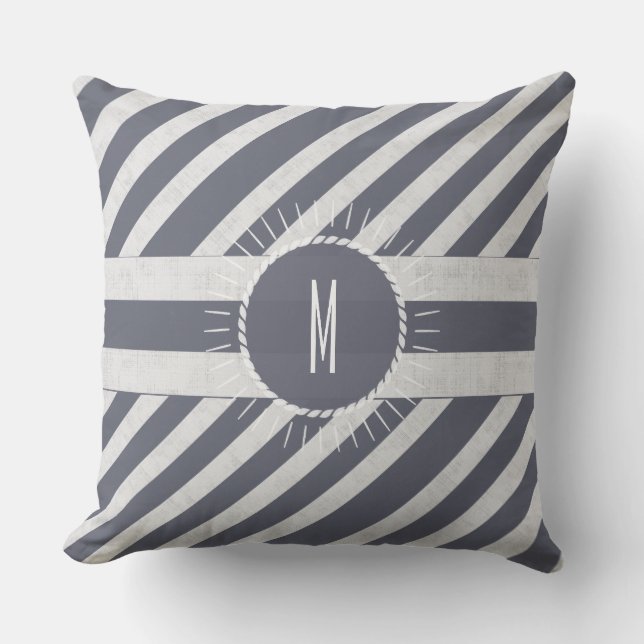 Monogrammade hav som dag är den feta marinflottan  kudde (Framsida)