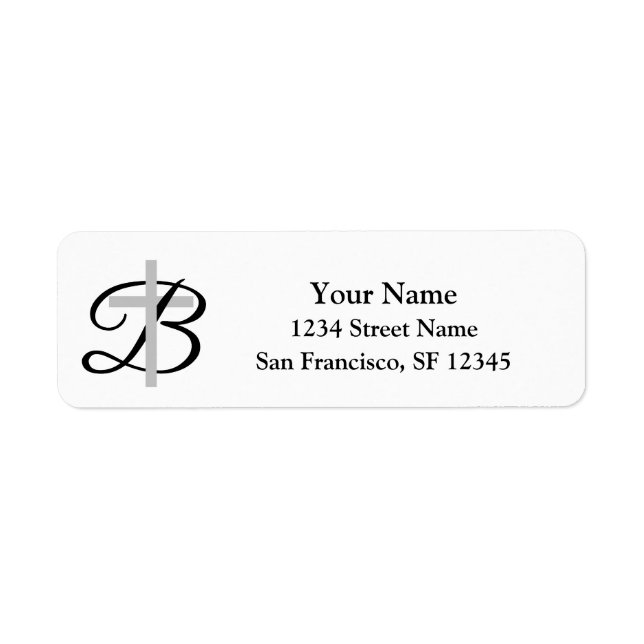 Monogrammade religiösa kor Returetiketter Returadress Etikett (Framsidan)