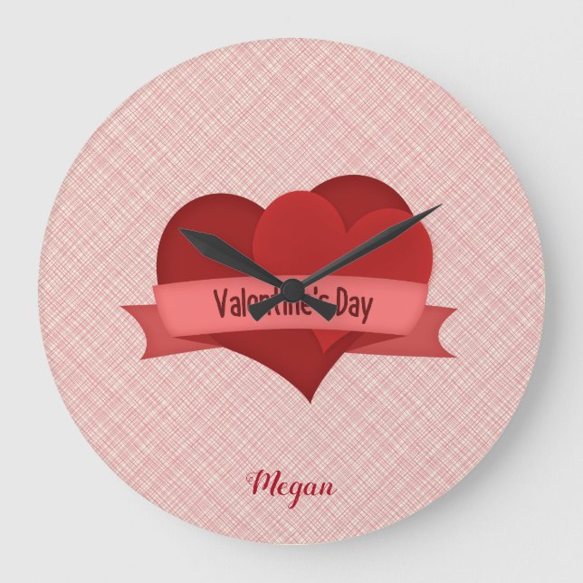 Monogrammade röda hörn stor klocka (Framsida)