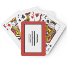 Monogrammade spelkort Poker Gift för Pappa