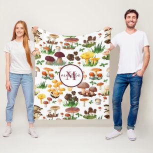 Monogrammade svampar fleecefilt